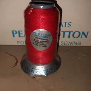 Pearl Cotton Red Thread Cone for Overlock Sewing